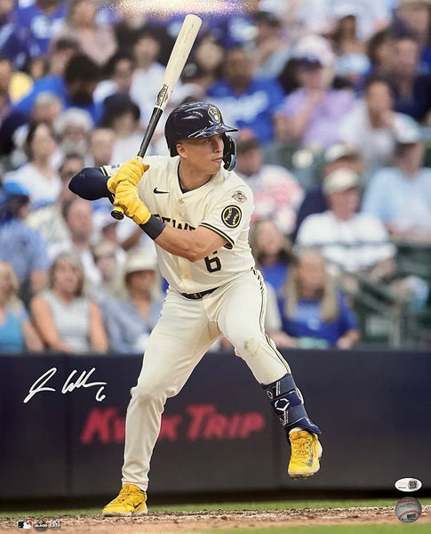 ISAAC COLLINS Milwaukee Brewers Outfielder Signed 16x20 Photo #2 AUTO - JSA