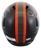 Miami Michael Irvin Signed Twice Alt Black F/S Speed Rep Helmet BAS #BW38853