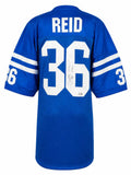 Dexter Reid (COLTS) Signed Blue Custom Football Jersey w/2 Time - (SCHWARTZ COA)
