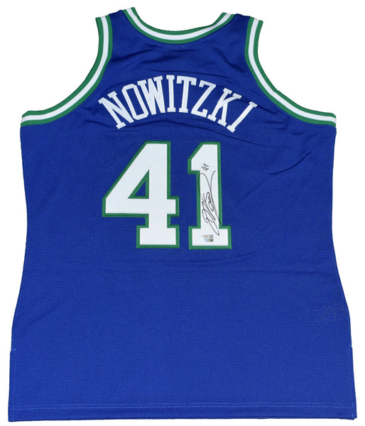 DIRK NOWITZKI SIGNED DALLAS MAVERICKS MITCHELL & NESS AUTHENTIC JERSEY FANATICS