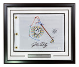 John Daly Signed Framed John Daly Logo Golf Flag 2 JSA