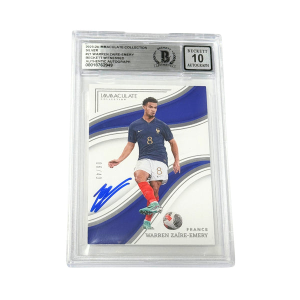 Warren Zaire-Emery Signed 2023 Panini Immaculate Silver /90 - BGS 10 Autograph