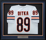 CHICAGO BEARS MIKE DITKA AUTOGRAPHED FRAMED WHITE JERSEY PSA/DNA STOCK #202414