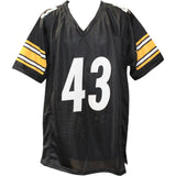 Troy Polamalu Autographed Pro Style sz XL Black Jersey Beckett Witness 50284