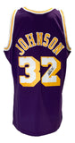 Magic Johnson Signed LA Lakers 1984-85 Purple M&N HWC Swingman Jersey BAS ITP