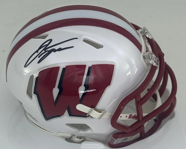 Badgers JONATHAN TAYLOR Signed Riddell Speed Mini Helmet AUTO - Colts - BAS