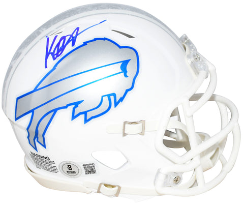 KEON COLEMAN SIGNED BUFFALO BILLS 2025 RIVALRIES SPEED MINI HELMET BECKETT