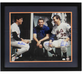 Tom Seaver, Jerry Koosman & Nolan Ryan Signed NY Mets Framed 16x20 MLB Photo
