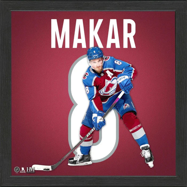 Cale Makar Impact Jersey Art Framed 13"x13" - Premium Hockey Memorabilia