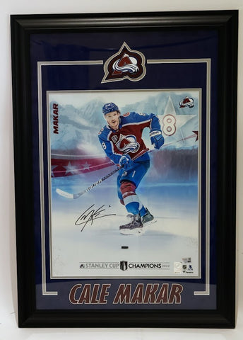 Cale Makar Signed Colorado Avalanche 16x20 Photo - Deluxe Frame (23x34) Fanatics