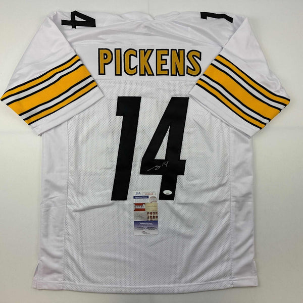 Autographed/Signed George Pickens Pittsburgh White Football Jersey JSA COA