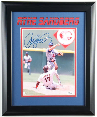 Ryne Sandberg Signed Chicago Cubs 13" x 17" Framed Photo (JSA COA) 1984 N.L. MVP