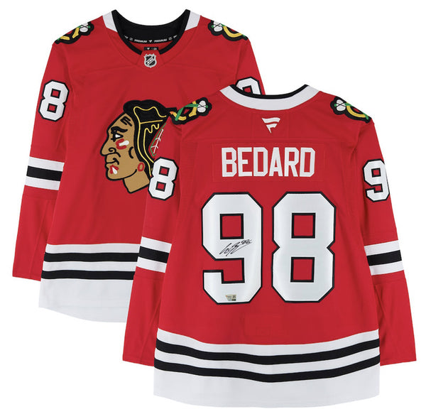 Connor Bedard Autographed Blackhawks Authentic Premium Red Jersey Fanatics