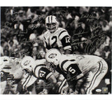 Joe Namath, Don Maynard Signed NY Jets Unframed 16x20 '68 SB B&W Photo - 24 Sigs