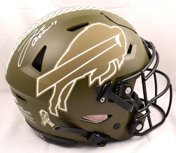 Josh Allen Signed Bills F/S Salute to Service Speed Flex Authentic Helmet-BA W