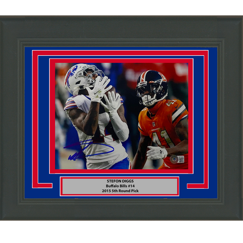Framed Autographed/Signed Stefon Diggs Buffalo Bills 8x10 Photo BAS COA #2