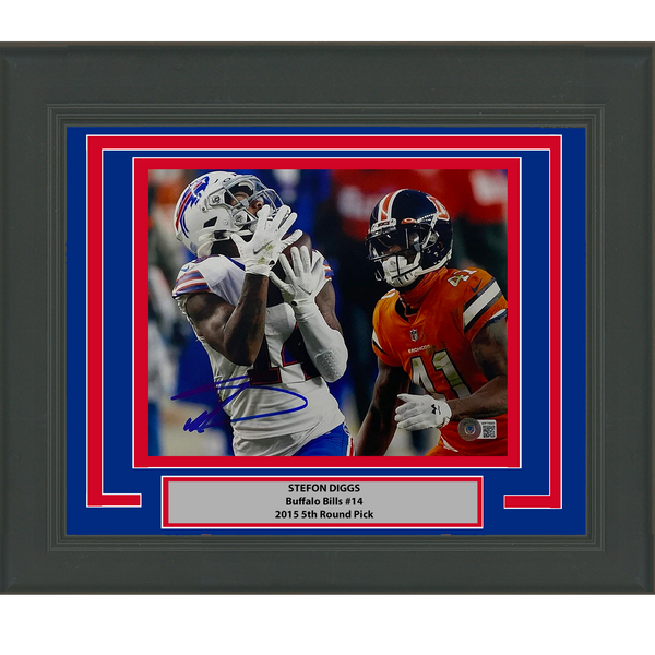 Framed Autographed/Signed Stefon Diggs Buffalo Bills 8x10 Photo BAS COA #2
