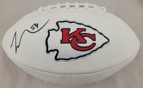 LEO CHENAL SIGNED KANSAS CITY CHIEFS NFL LOGO FOOTBALL BECKETT QR COA