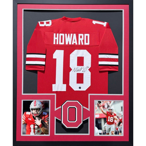 Will Howard Autographed Signed Framed Authentic Ink Ohio State Jersey