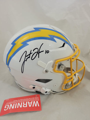 JUSTIN HERBERT SIGNED LOS ANGELES CHARGERS SPEEDFLEX HELMET FANATICS QR