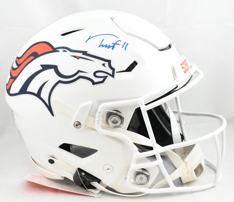 Troy Franklin Signed Denver Broncos F/S ALT 24 SpeedFlex Helmet- Beckett W Holo