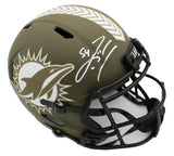 Zach Thomas Signed Miami Dolphins Speed Full Size Salute to Service NFL Helmet