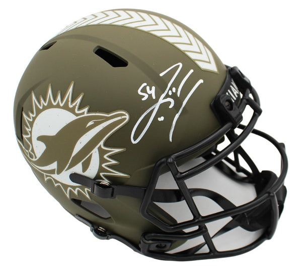 Zach Thomas Signed Miami Dolphins Speed Full Size Salute to Service NFL Helmet
