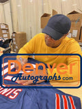 Mike Singletary Autographed/Signed Pro Style Navy Jersey Beckett 41175