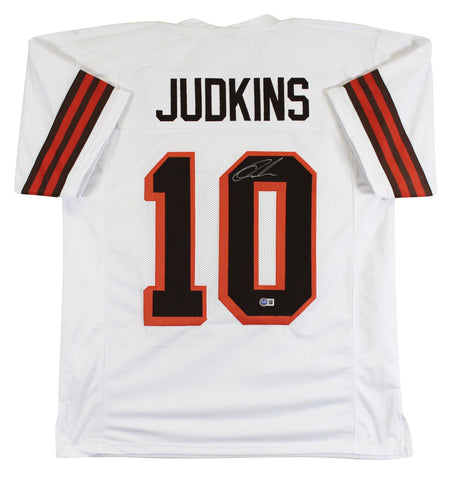 Quinshon Judkins Authentic Signed White Pro Style Jersey BAS Witnessed