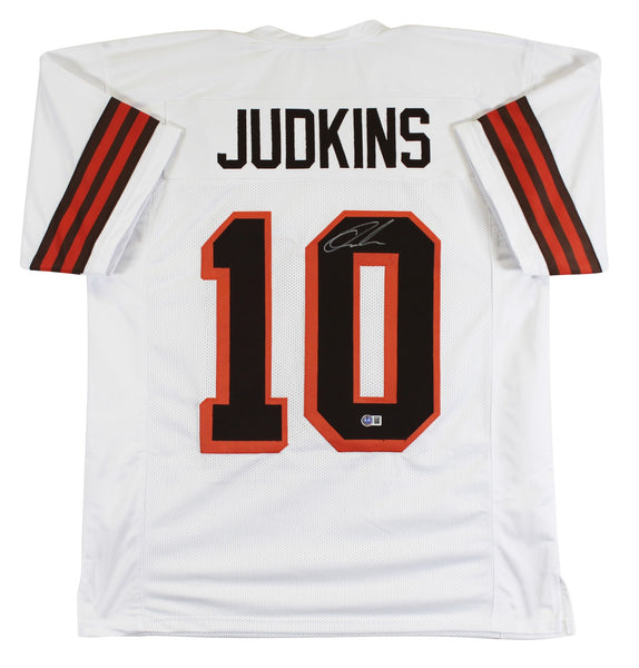 Quinshon Judkins Authentic Signed White Pro Style Jersey BAS Witnessed