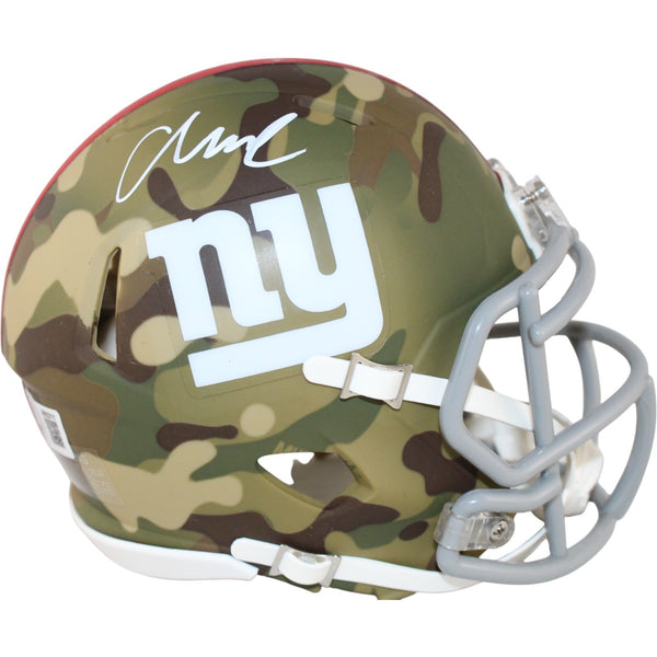 Abdul Carter Autographed New York Giants Camo Mini Helmet Beckett Witness 51265