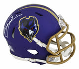 Ravens Ray Lewis Signed 2024 On-Field Alt Speed Mini Helmet W/ Case BAS Witness