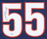 Lance Briggs Signed Chicago Bears Career Highlight Stat Jersey (Beckett COA)