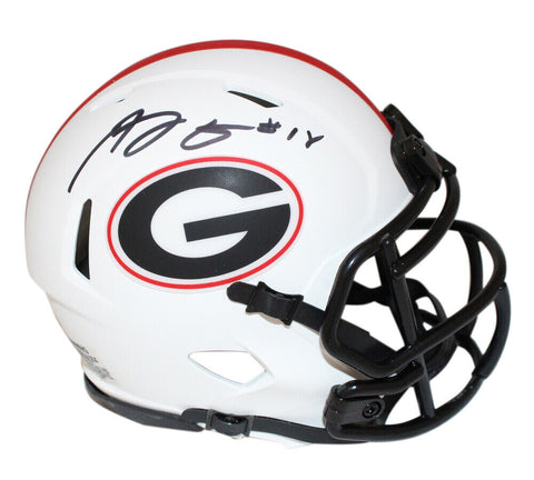 Aj Green Autographed/Signed Georgia Bulldogs Lunar Mini Helmet Beckett 40737