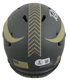 Vikings Randy Moss Signed Salute to Service IV Speed Mini Helmet BAS Witnessed