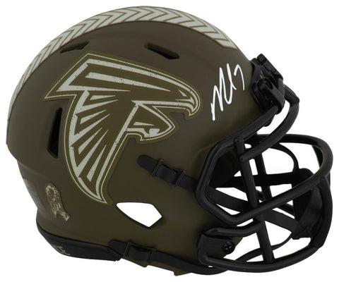 Michael Vick Signed Falcons SALUTE Riddell Speed Mini Helmet - (SCHWARTZ COA)