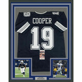 FRAMED Autographed/Signed AMARI COOPER 33x42 Dallas Dark Blue Jersey JSA COA