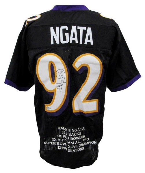 Haloti Ngata Signed Black Custom Football Jersey Ravens Beckett 186208