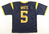 Pat White Signed West Virginia Mountaineers Blue Jersey (JSA) 2009 2nd Round Pck