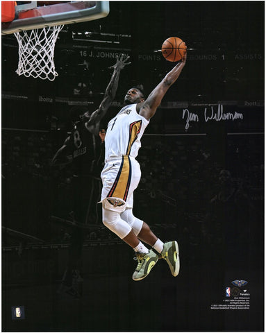Zion Williamson New Orleans Pelicans Signed 16x20 Dunk Spotlight Photograph