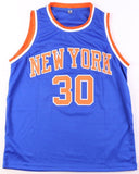 Bernard King Signed New York Knicks Jersey Inscribed "HOF 13" (Beckett)