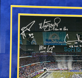 LA Rams Super Bowl LVI Celebration 16x20 Photo w/6 LE-56 Signatures Fanatics COA