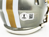CHRIS OLAVE AUTOGRAPHED SAINTS FLASH GRAY SPEED MINI HELMET BECKETT 230111