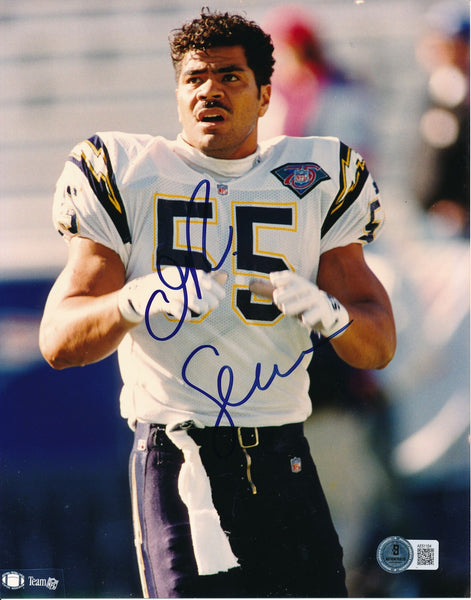JR Seau HOF Signed/Autographed 8x10 Photo San Diego Chargers Beckett 204850