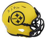 Steelers Kaleb Johnson Signed Rave Speed Mini Helmet W/ Case BAS Witnessed