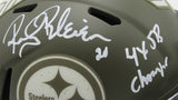 Rocky Bleier Autographed/Inscribed Salute to Service Mini Helmet Steelers JSA