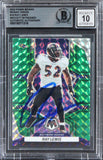 Ravens Ray Lewis Signed 2022 Panini Mosaic Green #19 Card Auto 10! BAS Slabbed
