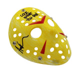 Ari Lehman Signed Friday the 13th Yellow Costume Mask - Look What You Did