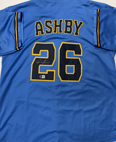 AARON ASHBY Signed Custom Replica Brewers Alternate Jersey AUTO - BAS