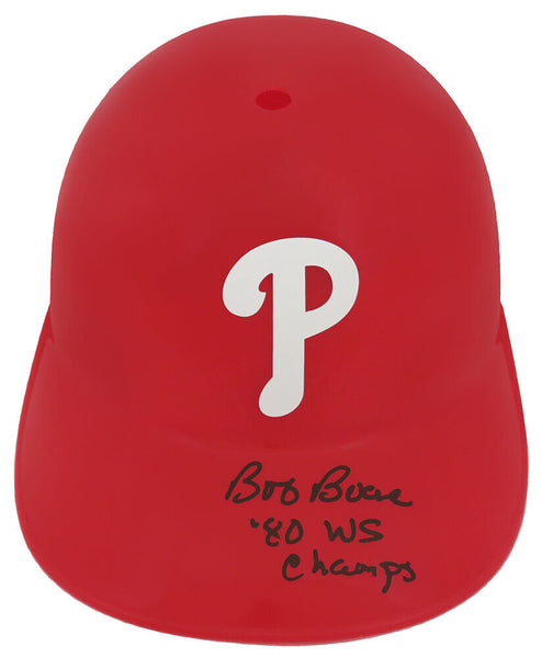 Bob Boone Signed Phillies Souvenir Replica Batting Helmet w/WS Champs - (SS COA)